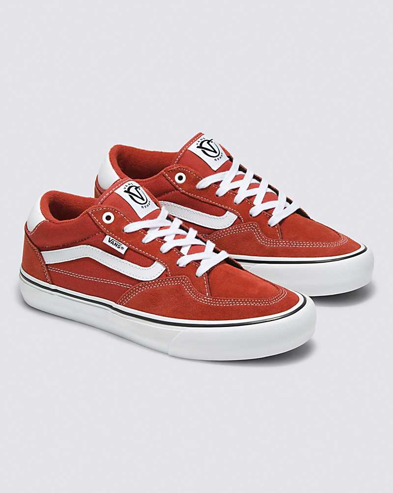 Men's Vans Rowan Skate Shoes Red White | USA ATG-260451