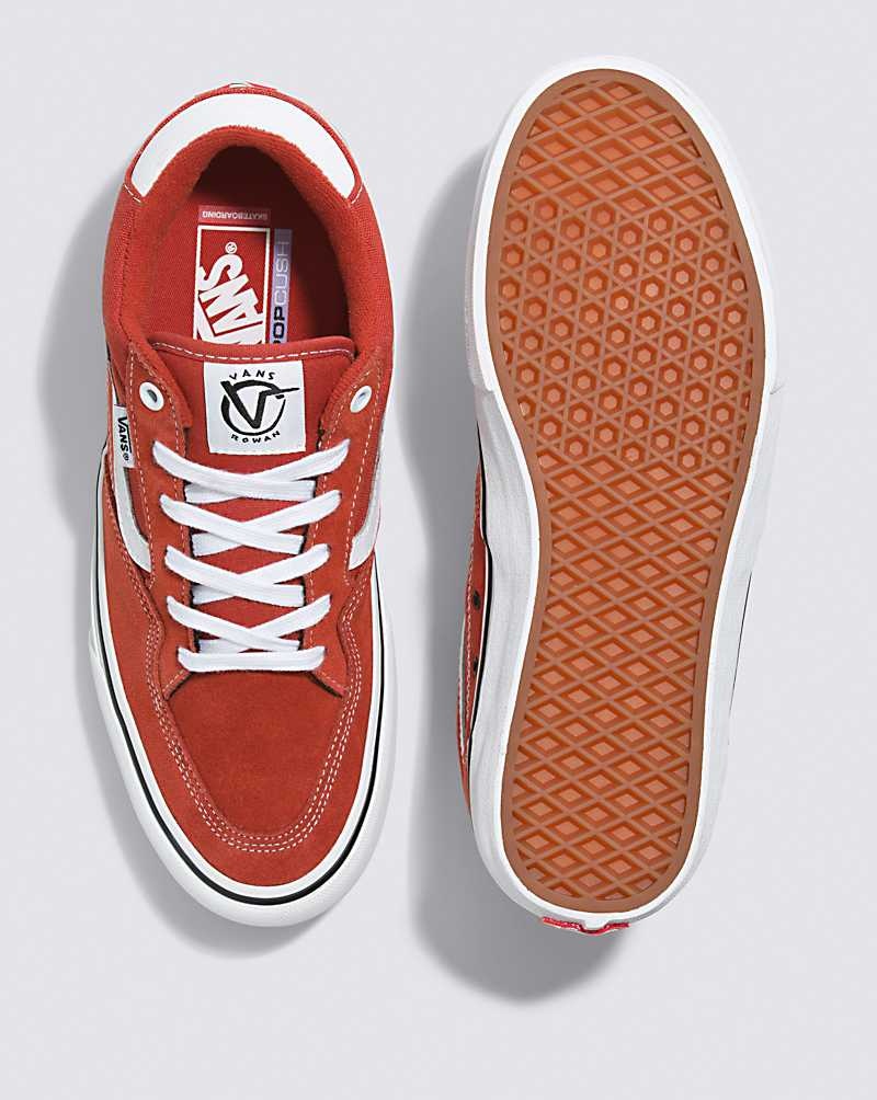 Men's Vans Rowan Skate Shoes Red White | USA ATG-260451