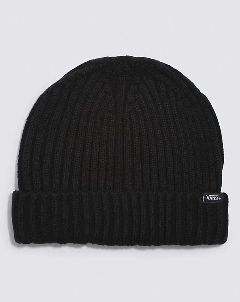 Men\'s Vans Shallow Cuff Beanie Black | USA GRN-258910