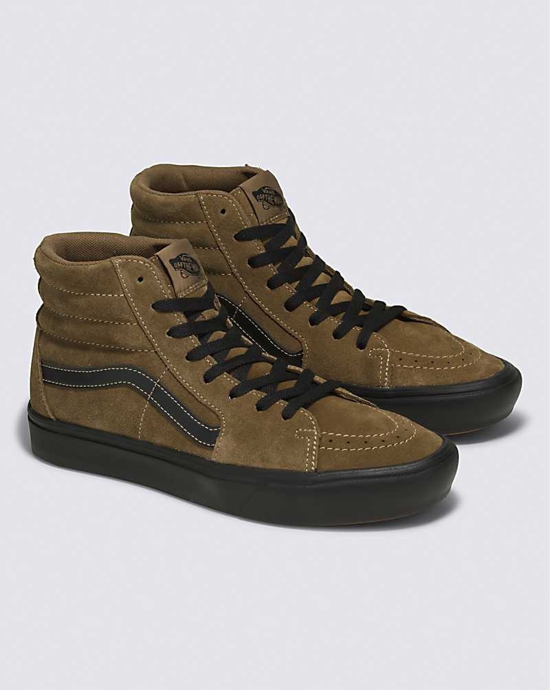 Men's Vans Sk8-Hi ComfyCush Suede Shoes Brown | USA DCP-253017