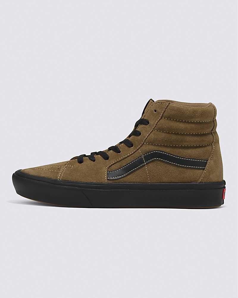 Men\'s Vans Sk8-Hi ComfyCush Suede Shoes Brown | USA DCP-253017