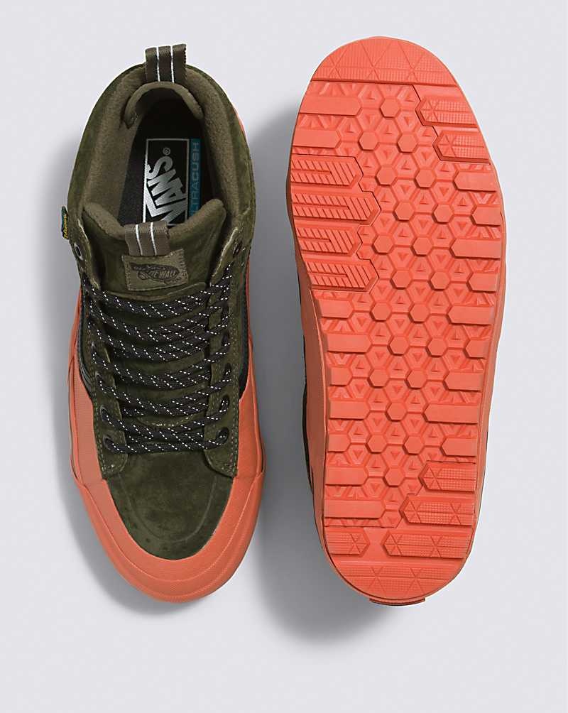 Men's Vans Sk8-Hi Dip MTE-2 Shoes Olive Orange | USA AED-285691