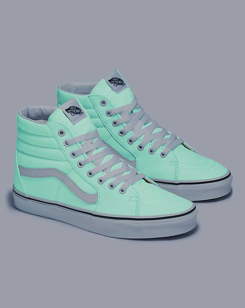 Men's Vans Sk8-Hi Glow Shoes White | USA QBK-250637