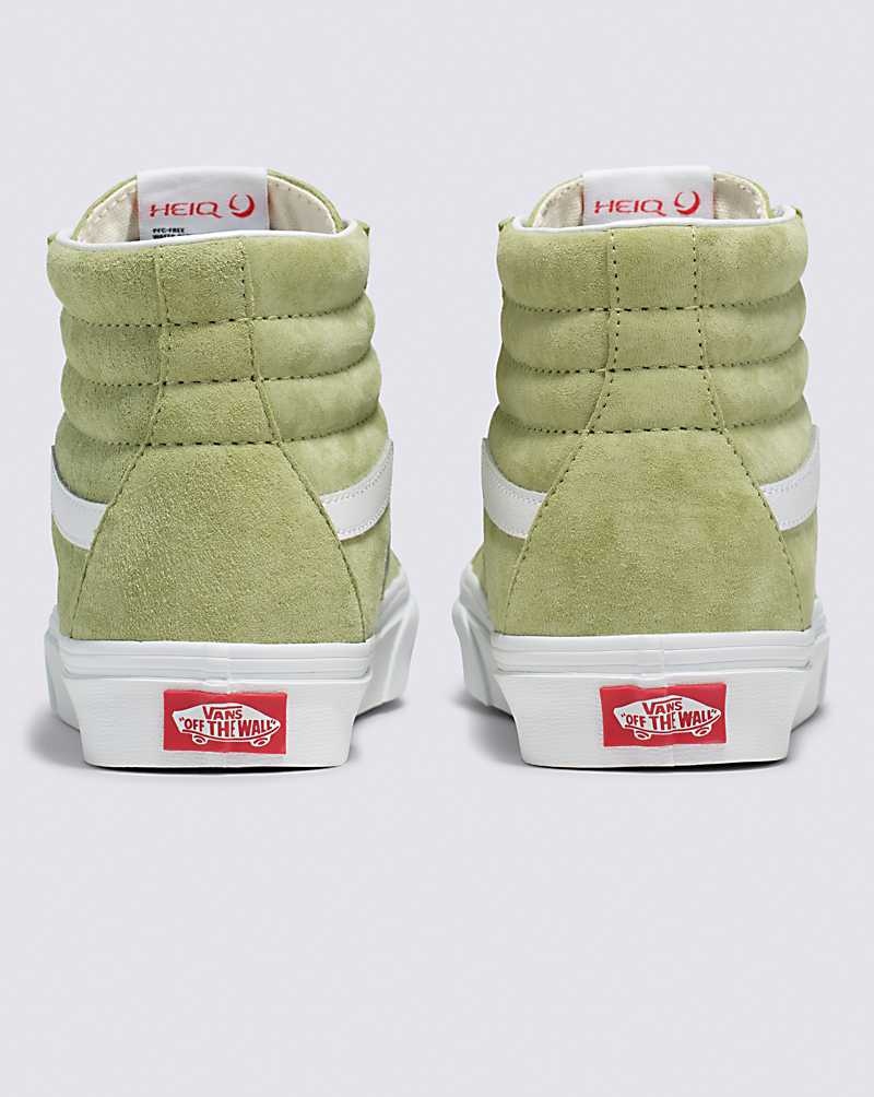 Men's Vans Sk8-Hi Pig Suede Shoes Green | USA HMK-096731