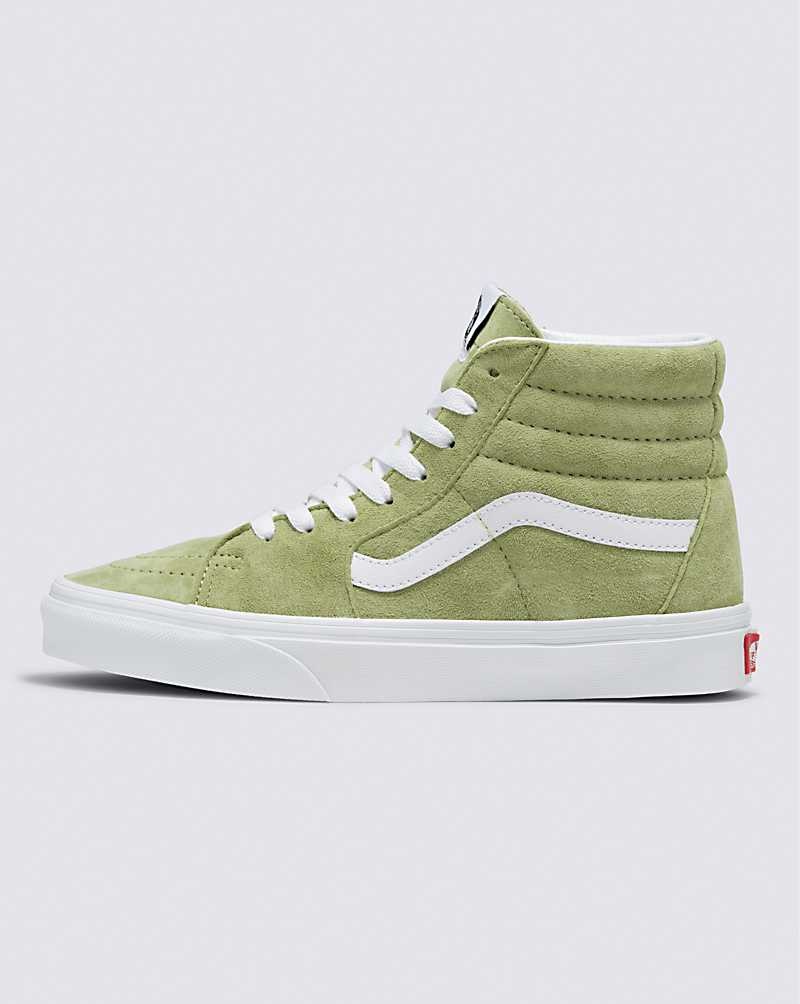 Men\'s Vans Sk8-Hi Pig Suede Shoes Green | USA HMK-096731