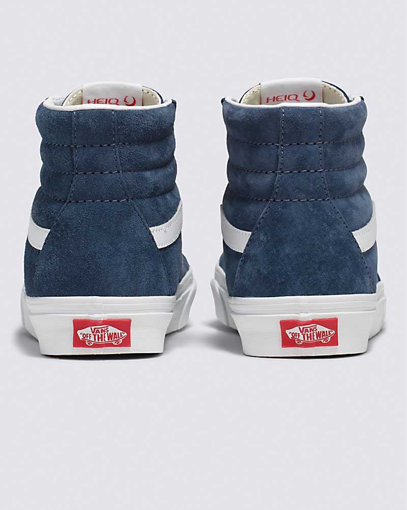 Men's Vans Sk8-Hi Pig Suede Shoes Indigo | USA LMF-683745