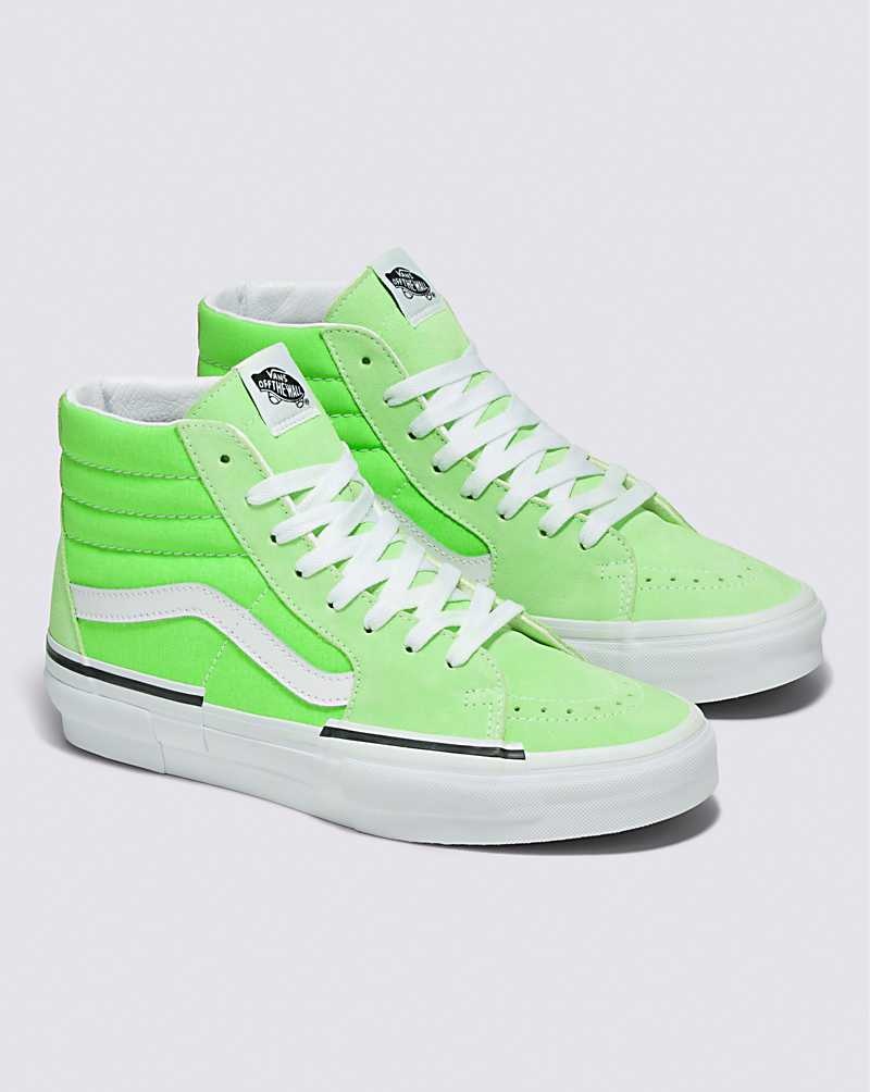 Men's Vans Sk8-Hi Rearrange Shoes Green White | USA WCS-795813