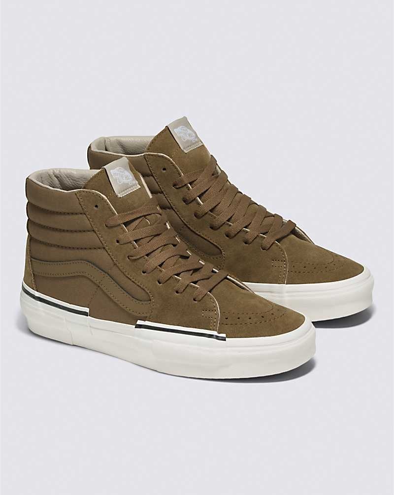 Men's Vans Sk8-Hi Rearrange Shoes Khaki | USA CRQ-798163