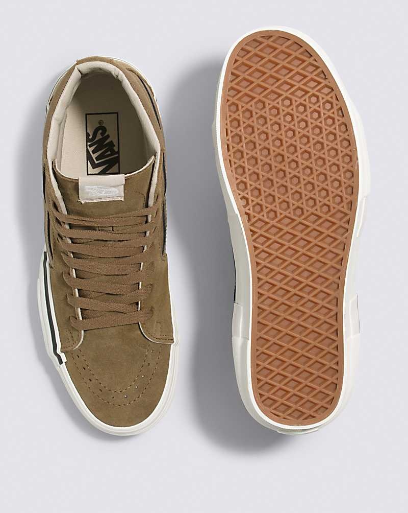 Men's Vans Sk8-Hi Rearrange Shoes Khaki | USA CRQ-798163