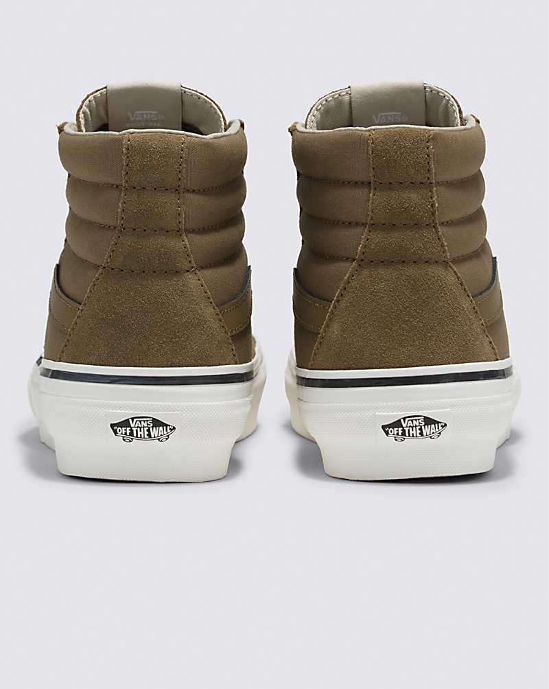 Men's Vans Sk8-Hi Rearrange Shoes Khaki | USA CRQ-798163