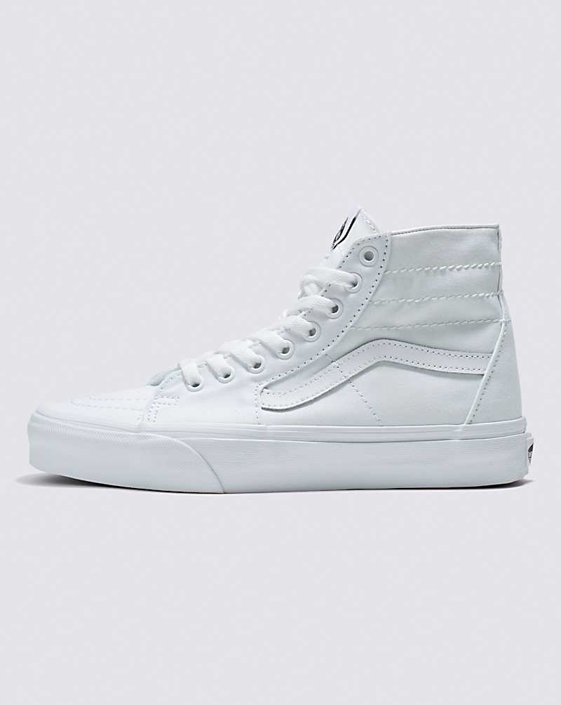 Men\'s Vans Sk8-Hi Tapered Canvas Shoes White | USA BFM-629543