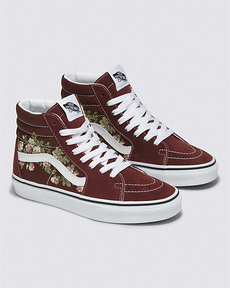 Men's Vans Sk8-Hi Wallflower Floral Shoes Chocolate | USA OZH-973280