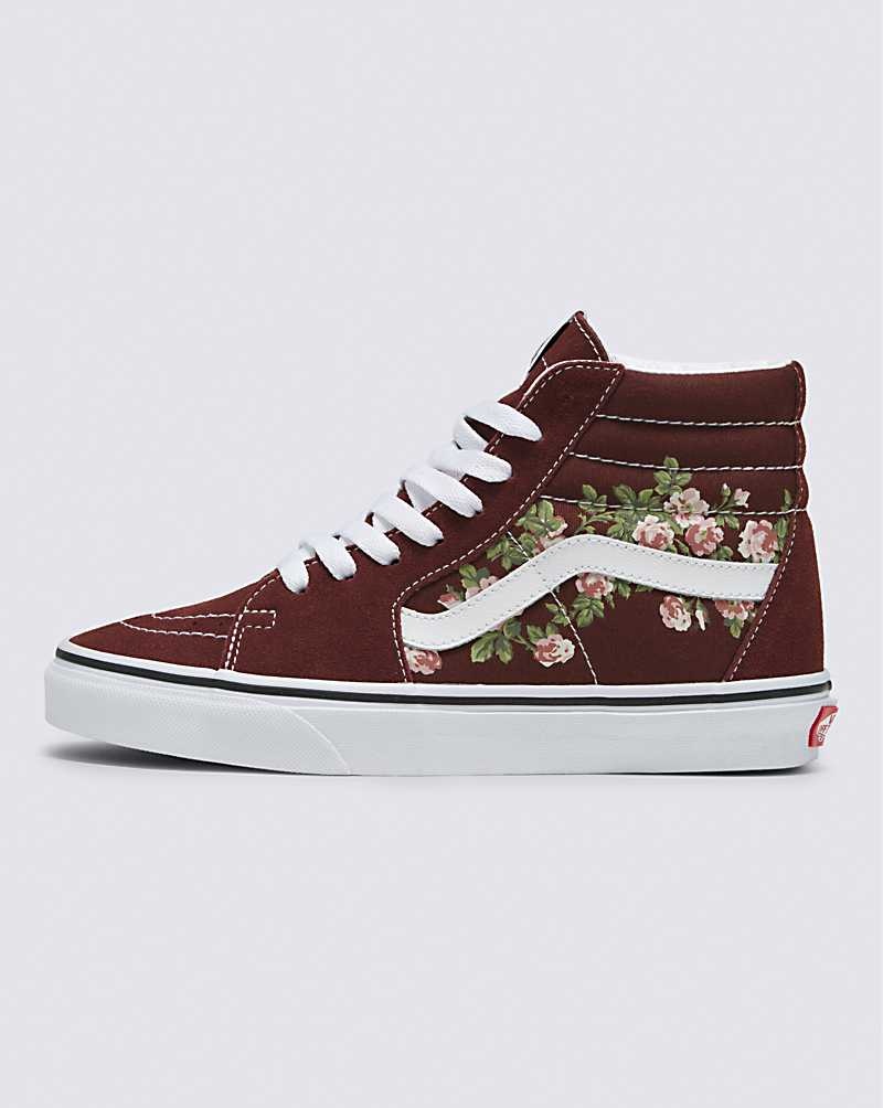 Men\'s Vans Sk8-Hi Wallflower Floral Shoes Chocolate | USA OZH-973280