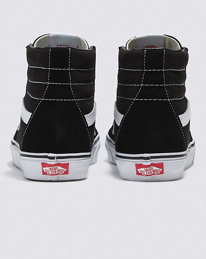 Men's Vans Sk8-Hi Wide Shoes Black White | USA OUK-534810