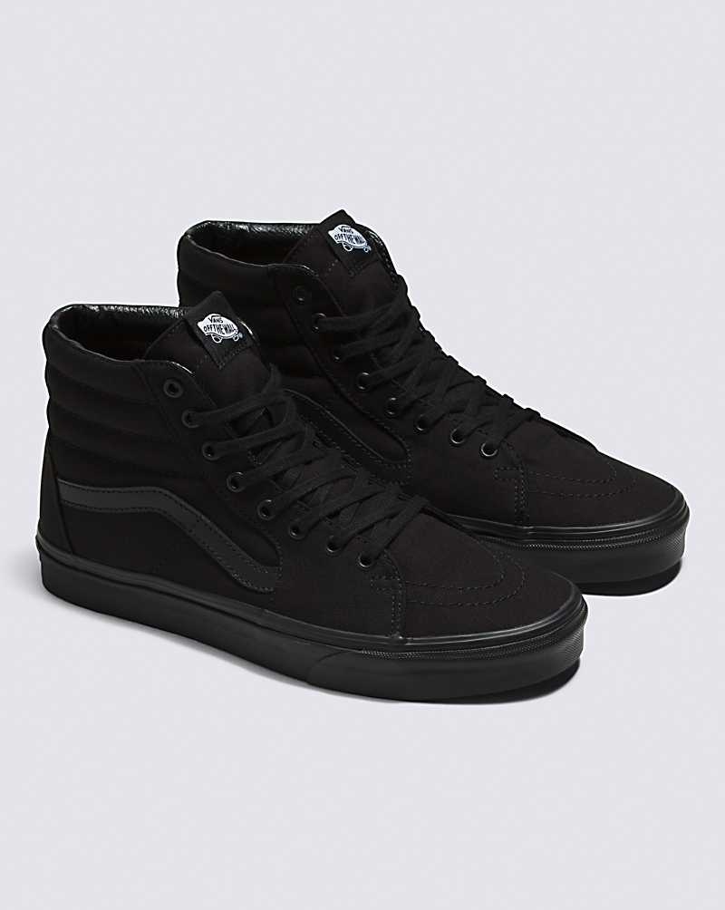 Men's Vans Sk8-Hi Wide Shoes Black | USA DMT-243869