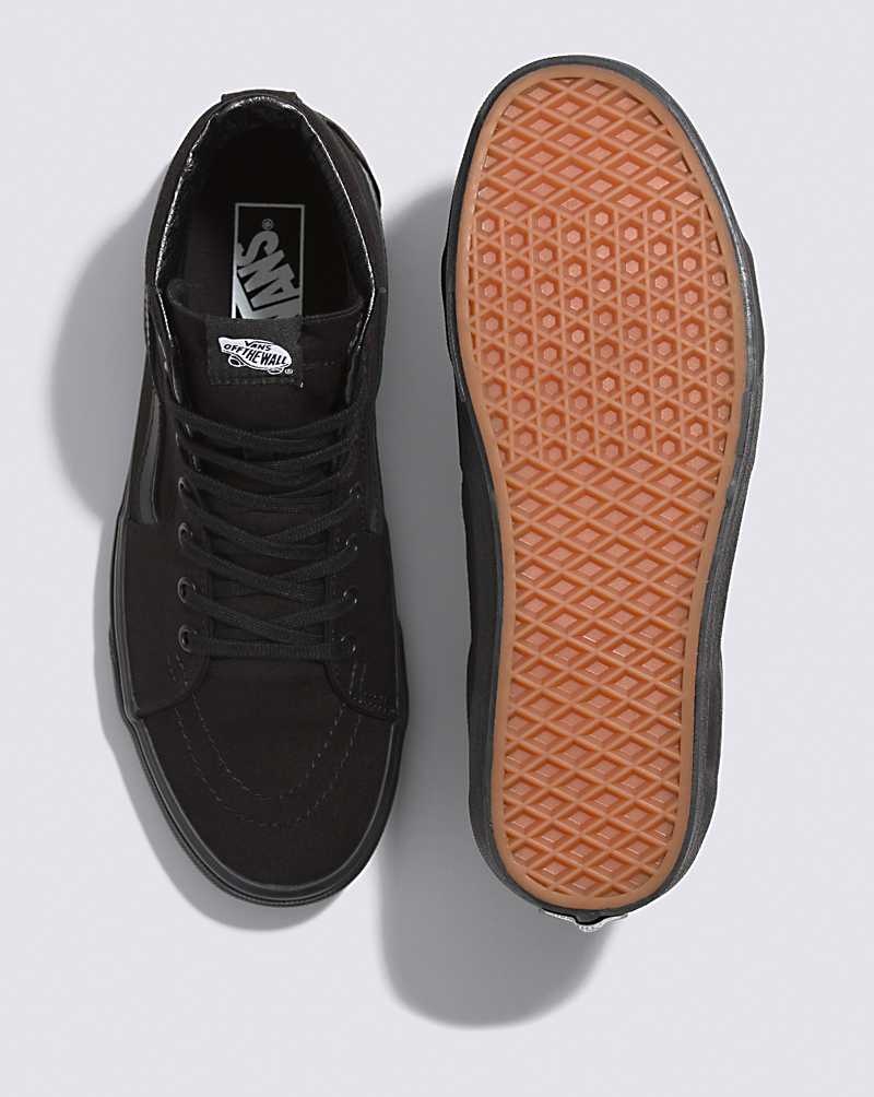 Men's Vans Sk8-Hi Wide Shoes Black | USA DMT-243869