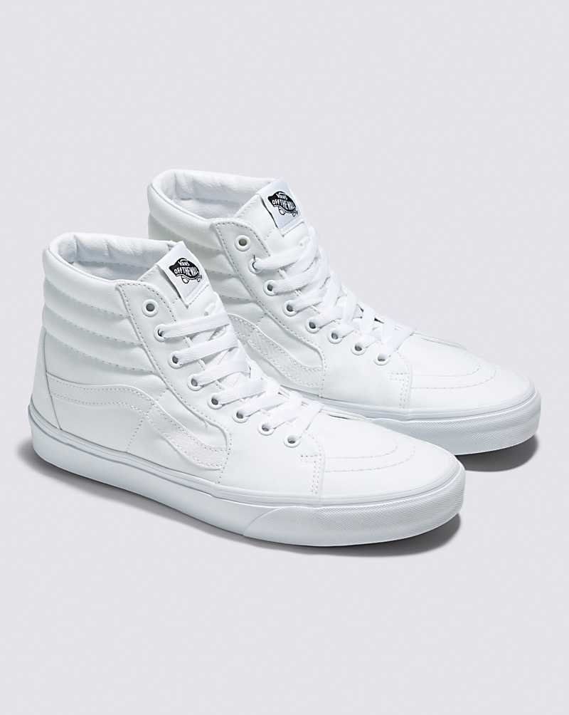 Men's Vans Sk8-Hi Wide Shoes White | USA JLS-456381