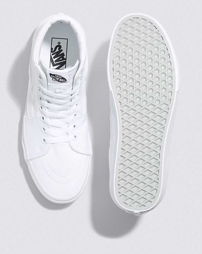 Men's Vans Sk8-Hi Wide Shoes White | USA JLS-456381