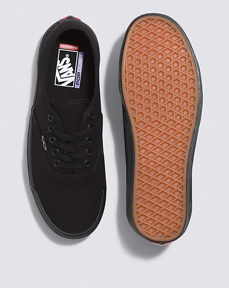 Men's Vans Skate Authentic Skate Shoes Black | USA TQK-526380