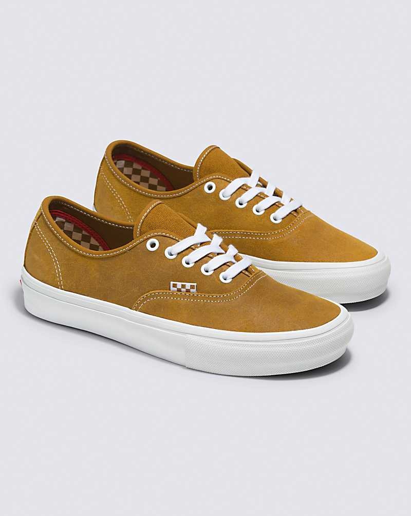 Men's Vans Skate Authentic Skate Shoes Brown | USA VGF-538401