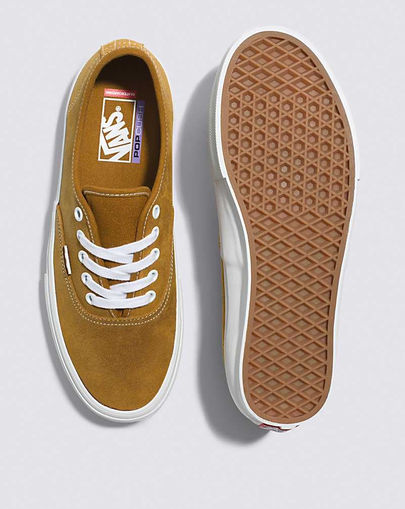 Men's Vans Skate Authentic Skate Shoes Brown | USA VGF-538401