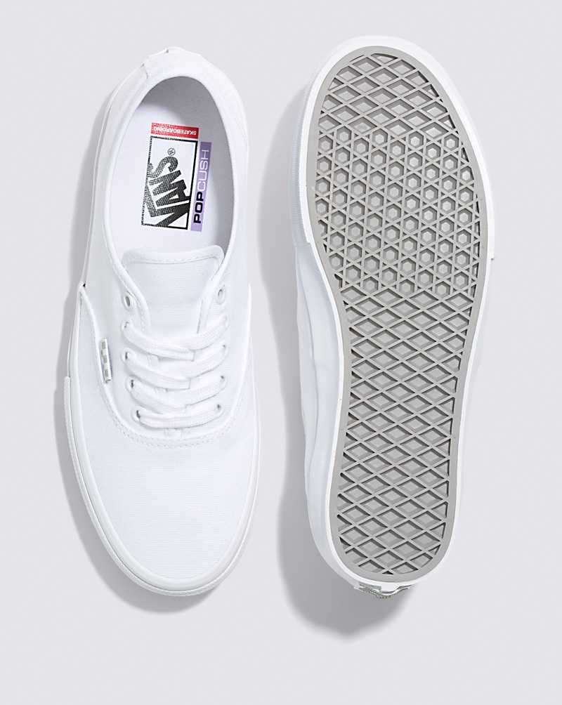 Men's Vans Skate Authentic Skate Shoes White | USA GAQ-658379