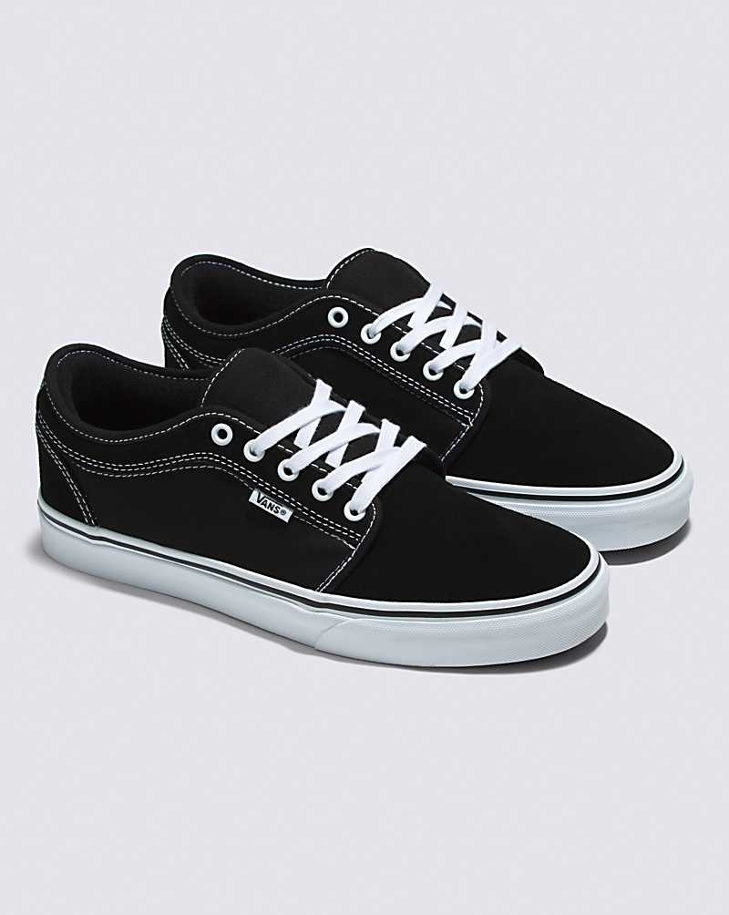 Men's Vans Skate Chukka Low Skate Shoes Black White | USA JNS-351694