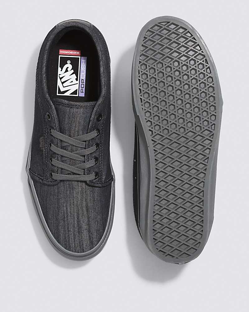 Men's Vans Skate Chukka Low Skate Shoes Black | USA MCW-594821