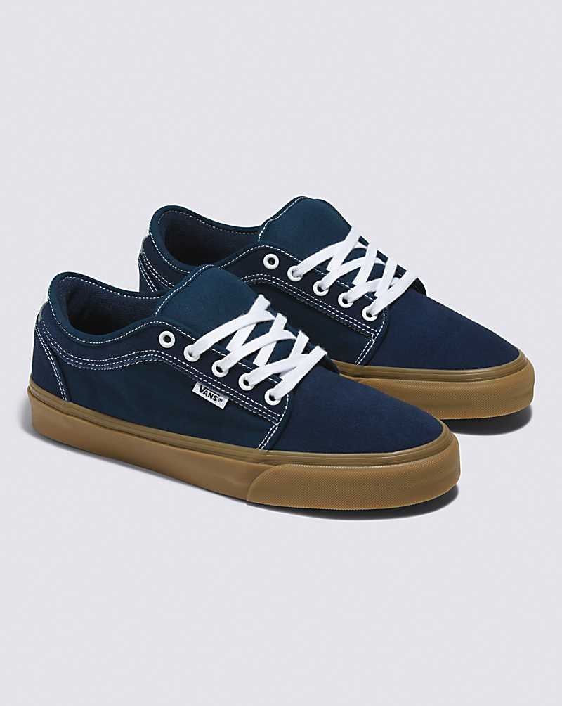 Men's Vans Skate Chukka Low Skate Shoes Navy | USA DXS-920845