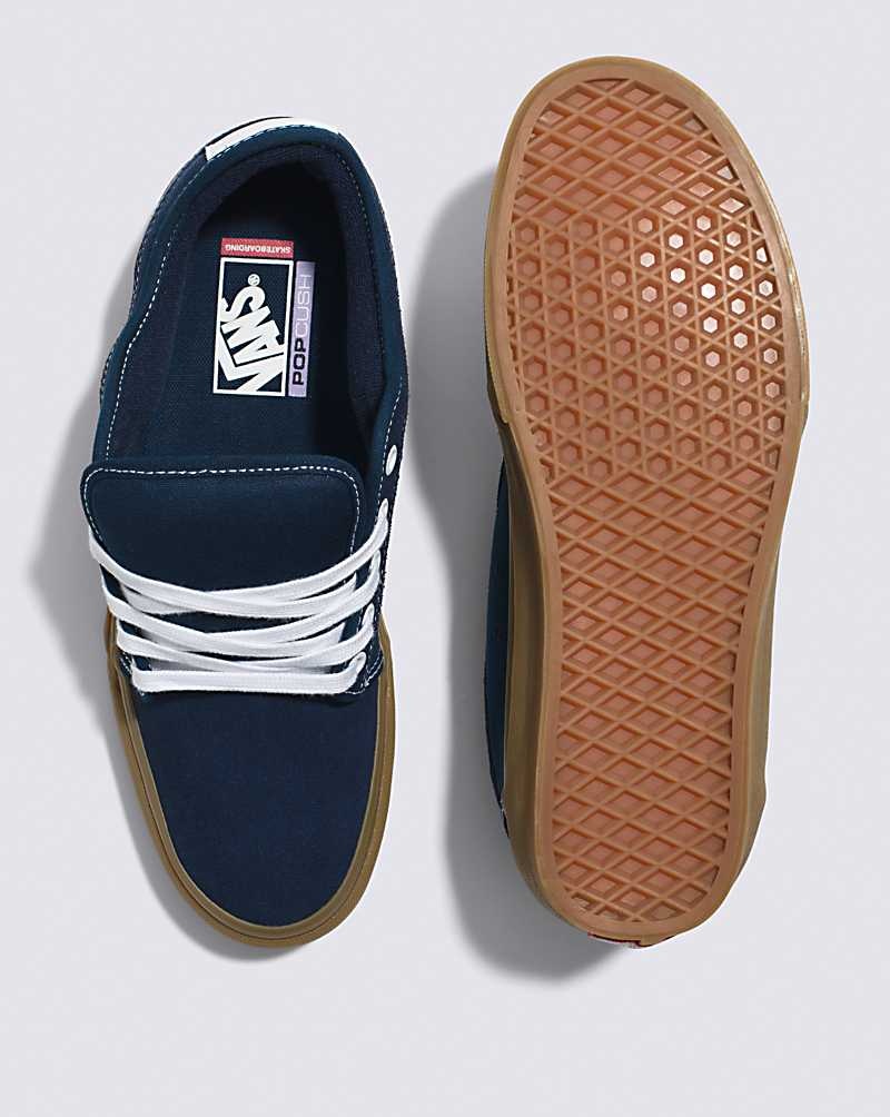 Men's Vans Skate Chukka Low Skate Shoes Navy | USA DXS-920845