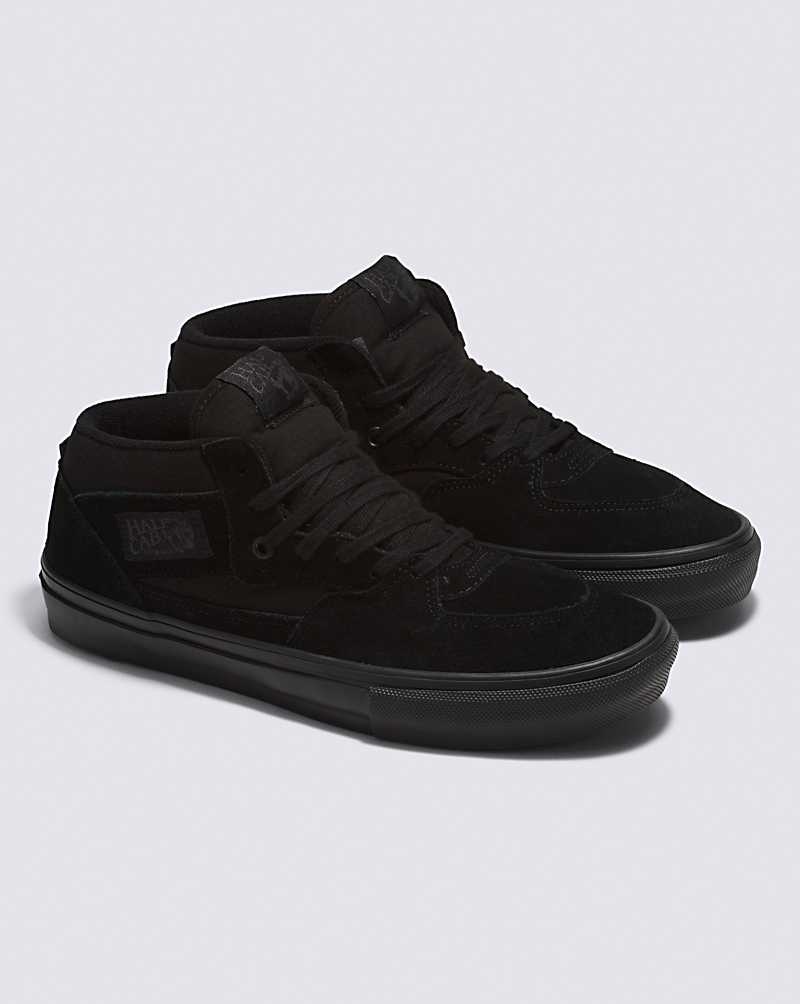 Men's Vans Skate Half Cab Skate Shoes Black | USA AIH-092361