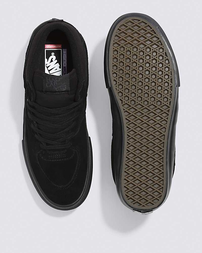 Men's Vans Skate Half Cab Skate Shoes Black | USA AIH-092361