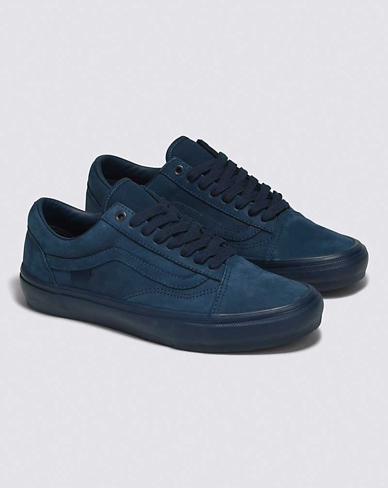 Men's Vans Skate Old Skool Mono Skate Shoes Dark Blue | USA JXZ-984612