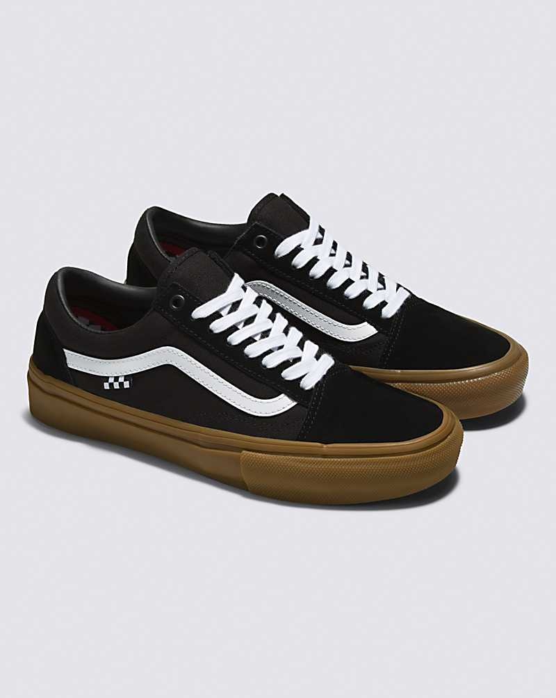 Men's Vans Skate Old Skool Skate Shoes Black | USA PDV-046375