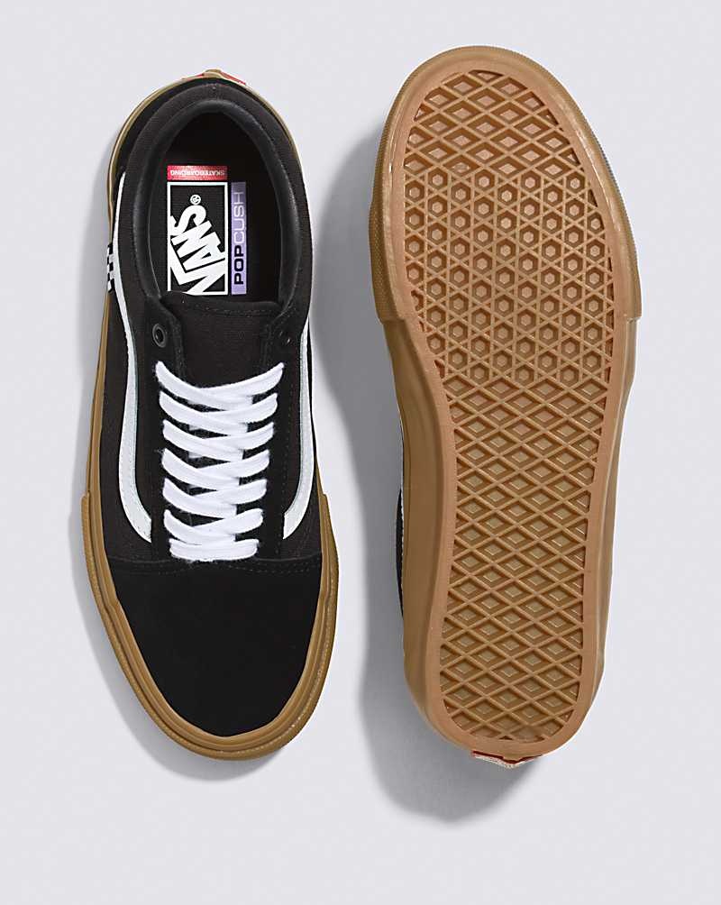 Men's Vans Skate Old Skool Skate Shoes Black | USA PDV-046375