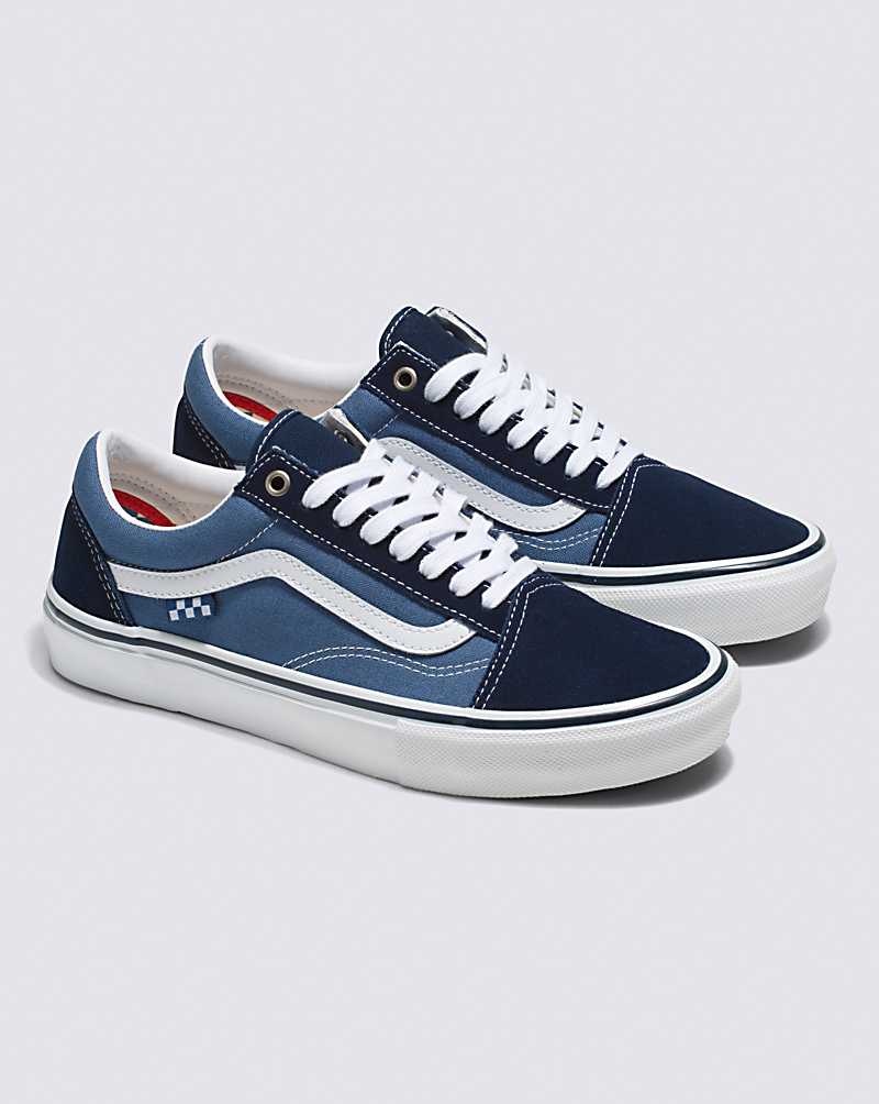 Men's Vans Skate Old Skool Skate Shoes Navy White | USA YSN-319520