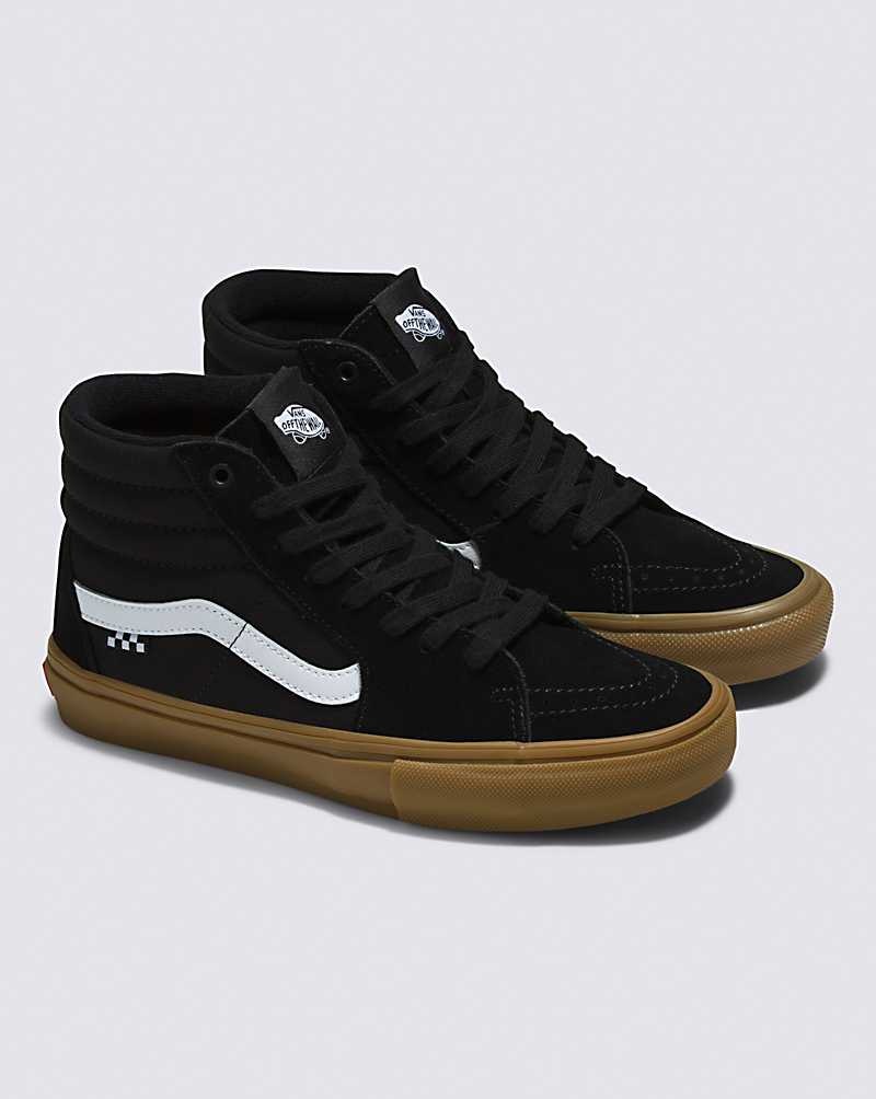 Men's Vans Skate Sk8-Hi Skate Shoes Black | USA DRW-621094