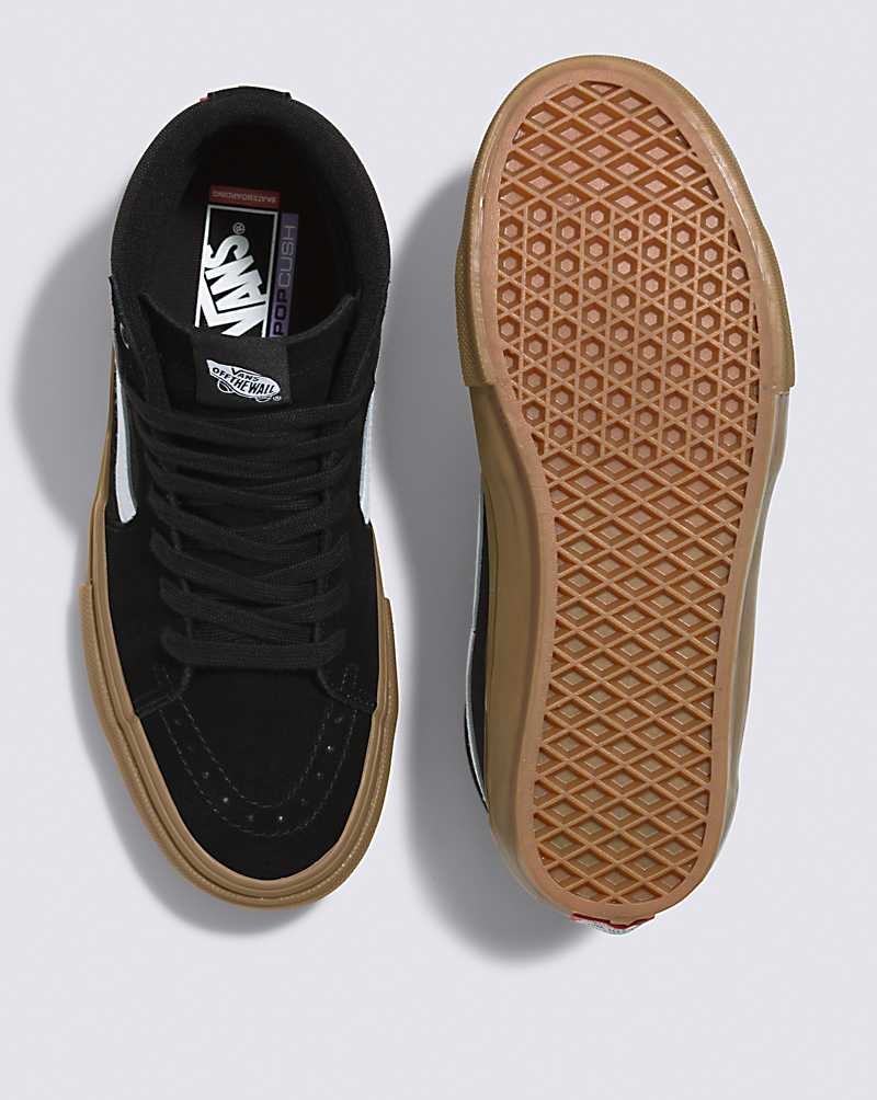 Men's Vans Skate Sk8-Hi Skate Shoes Black | USA DRW-621094