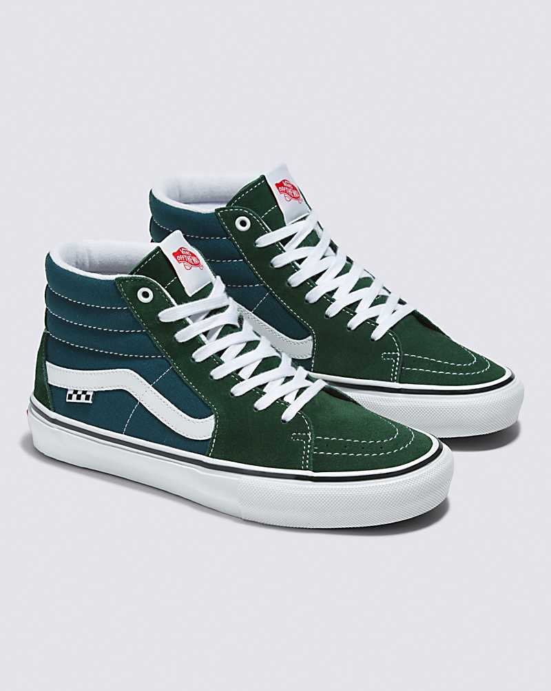 Men's Vans Skate Sk8-Hi Skate Shoes Green | USA FEV-135924