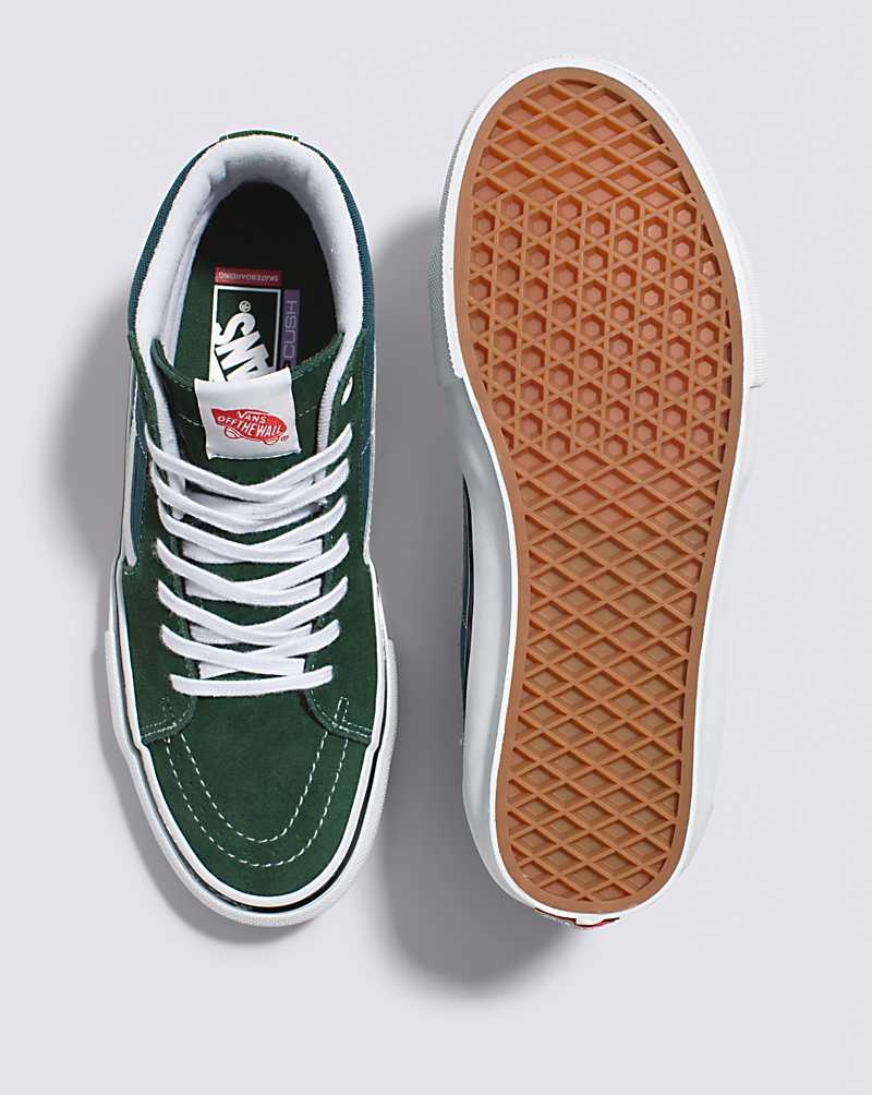 Men's Vans Skate Sk8-Hi Skate Shoes Green | USA FEV-135924