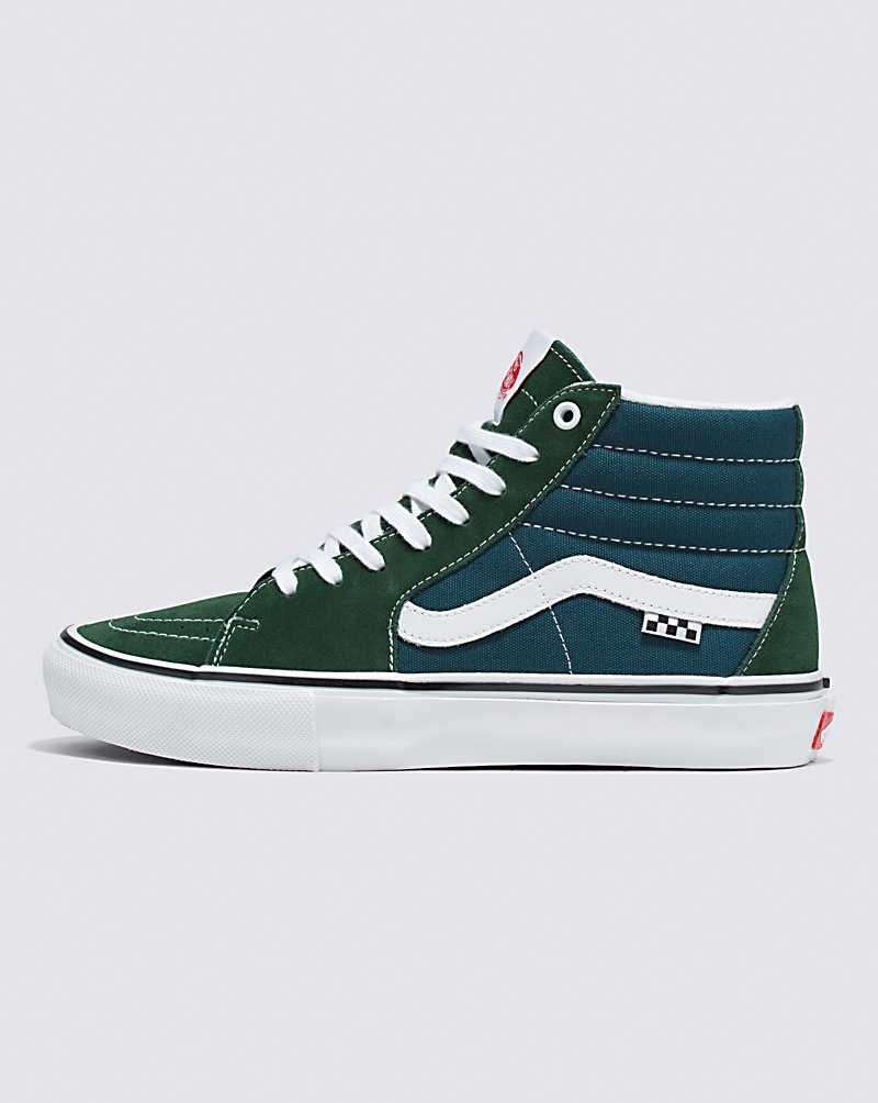 Men\'s Vans Skate Sk8-Hi Skate Shoes Green | USA FEV-135924