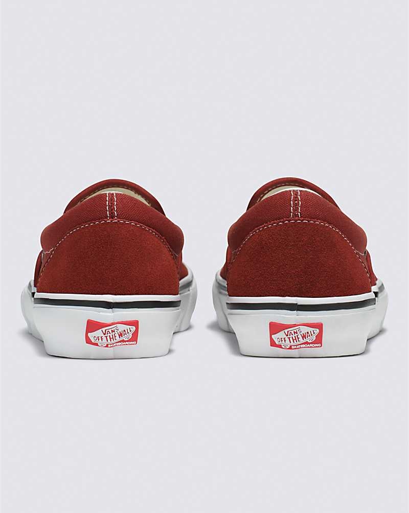 Men's Vans Skate Slip-On Skate Shoes Dark Red | USA LOH-495816