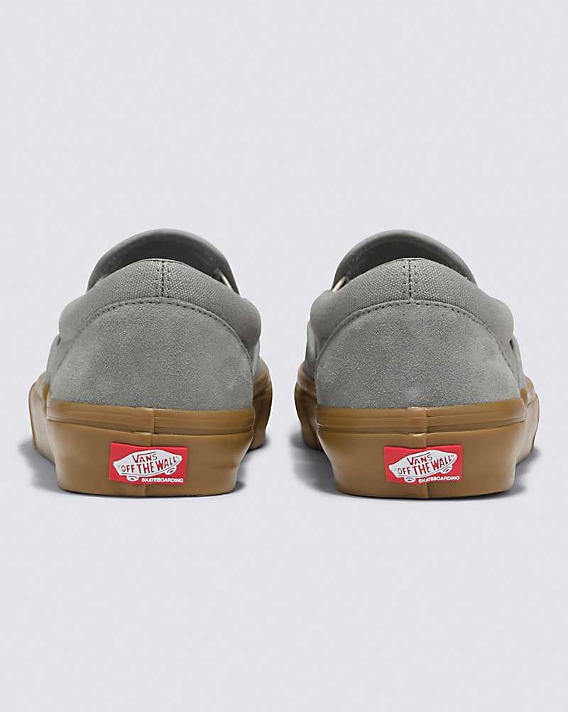 Men's Vans Skate Slip-On Skate Shoes Grey | USA AHE-237506