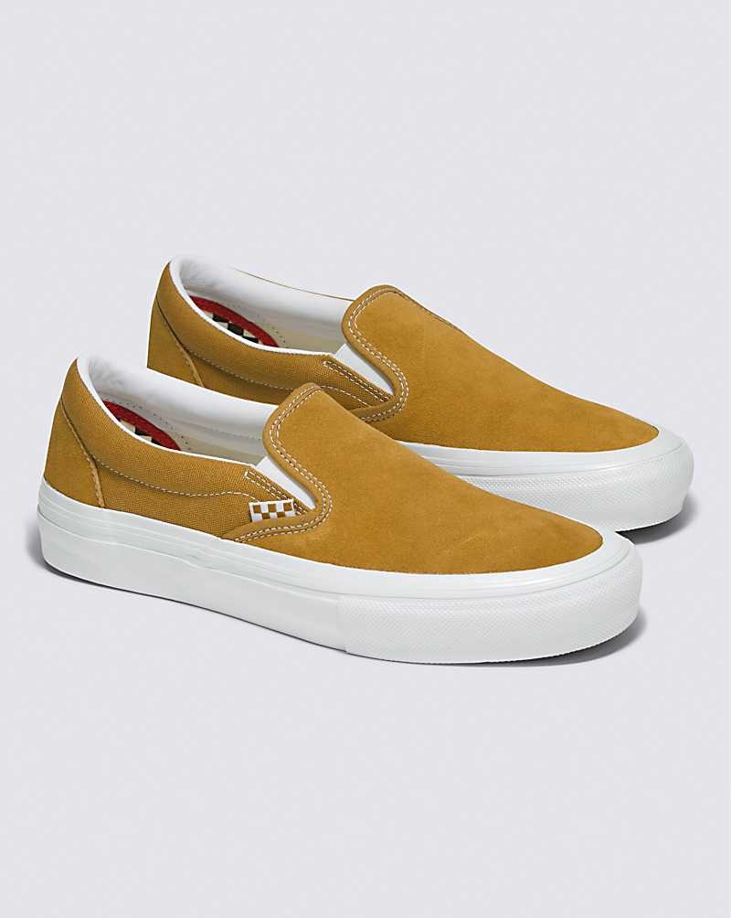 Men's Vans Skate Slip-On Wrapped Skate Shoes Gold | USA GHO-985601