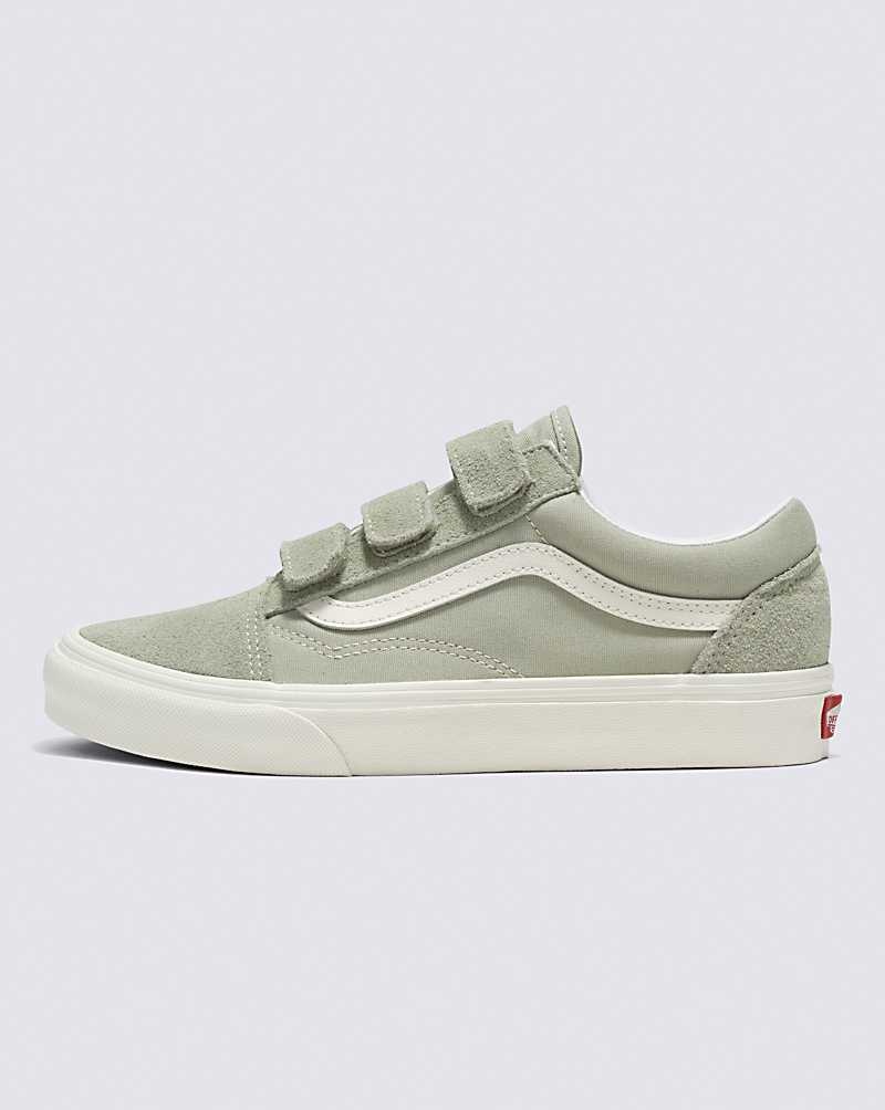 Men\'s Vans Suede Canvas Old Skool V Shoes Olive | USA ESM-468523