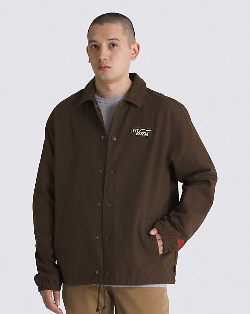 Men\'s Vans Torrey Rose Windbreaker Jacket Coffee | USA HVR-208945