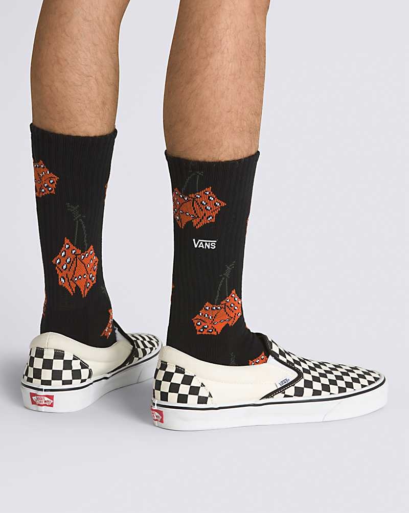 Men's Vans Winding Road Crew Sock Black | USA WKM-405861