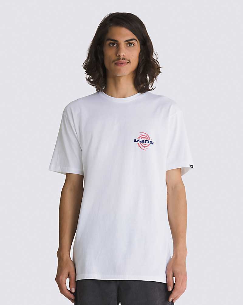 Men's Vans Wormhole Warped T-Shirt White | USA OLH-367489