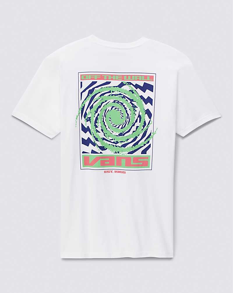 Men's Vans Wormhole Warped T-Shirt White | USA OLH-367489