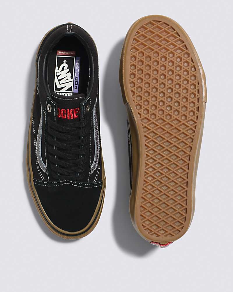 Men's Vans X Hockey Skate Old Skool Skate Shoes Black | USA OCI-385194